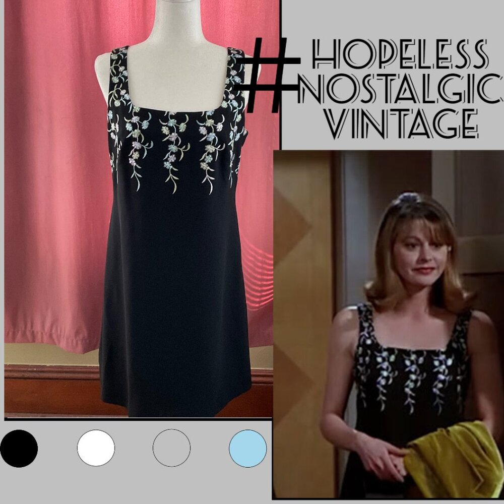 Black with Floral Detail Laundry by Shelli Segal Dress ASO Daphne Moon